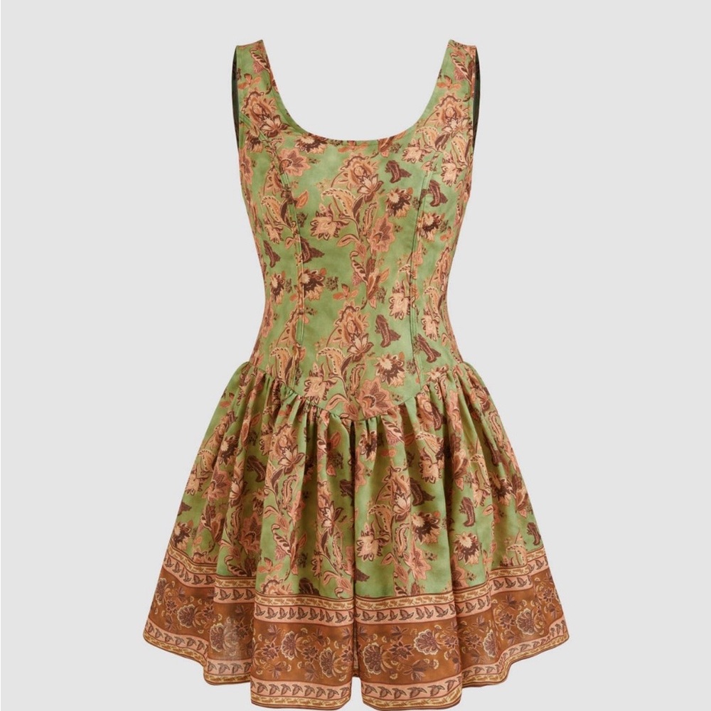 Brand New Cider Floral Green and Brown Dress size 10